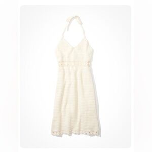 American Eagle Crochet Halter Mini Dress